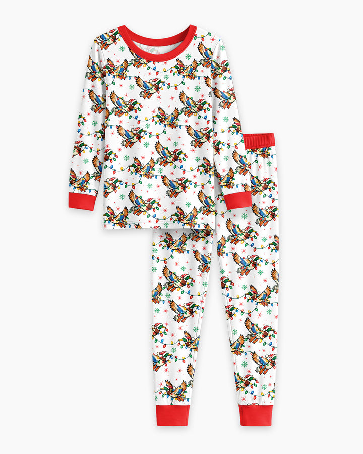 Preppy Christmas Mallard Duck Bamboo Two Piece Long Sleeve Pajama Set