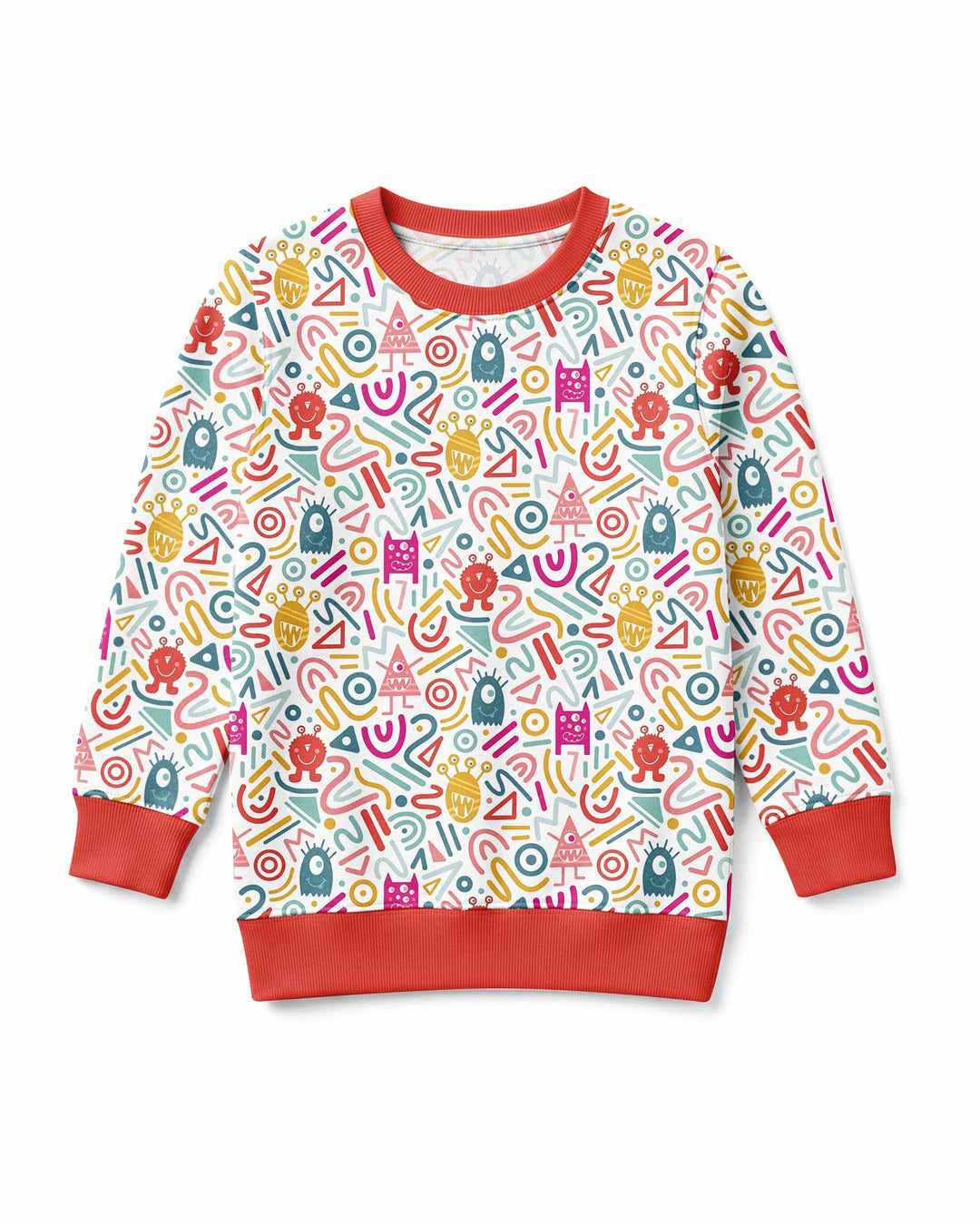 Rainbow Monster Party Bamboo Crewneck Sweatshirt