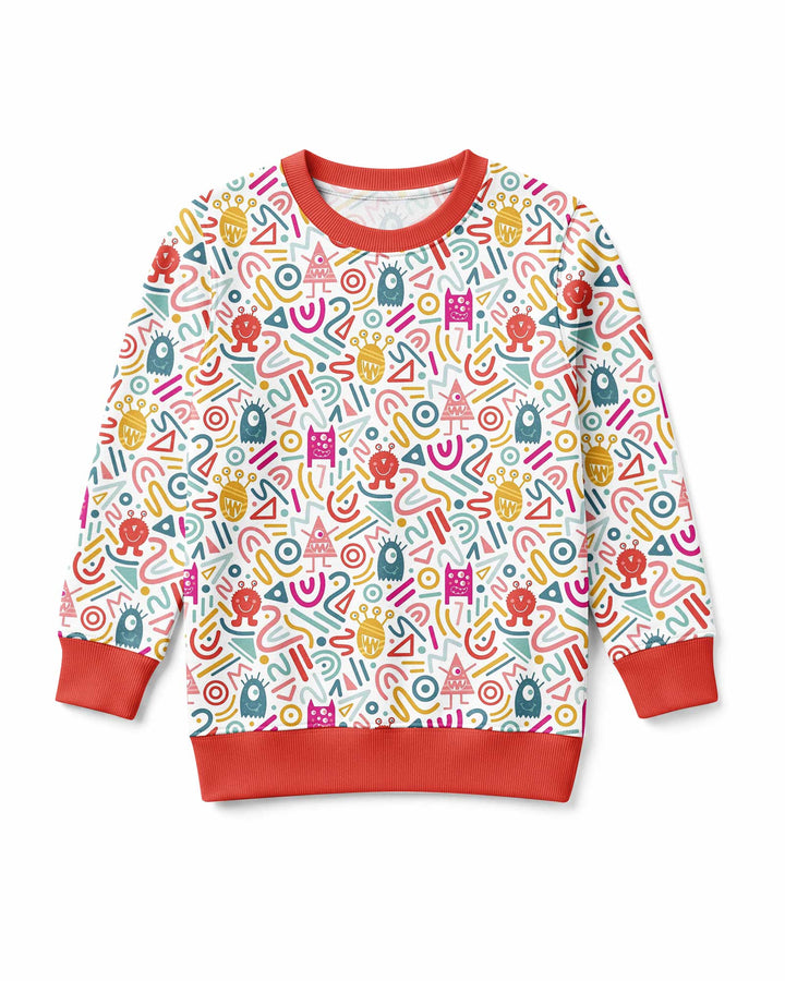 Rainbow Monster Party Bamboo Crewneck Sweatshirt