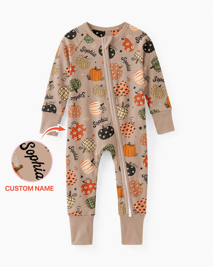 Custom Name Boho Pumpkin Bamboo Convertible Zippy