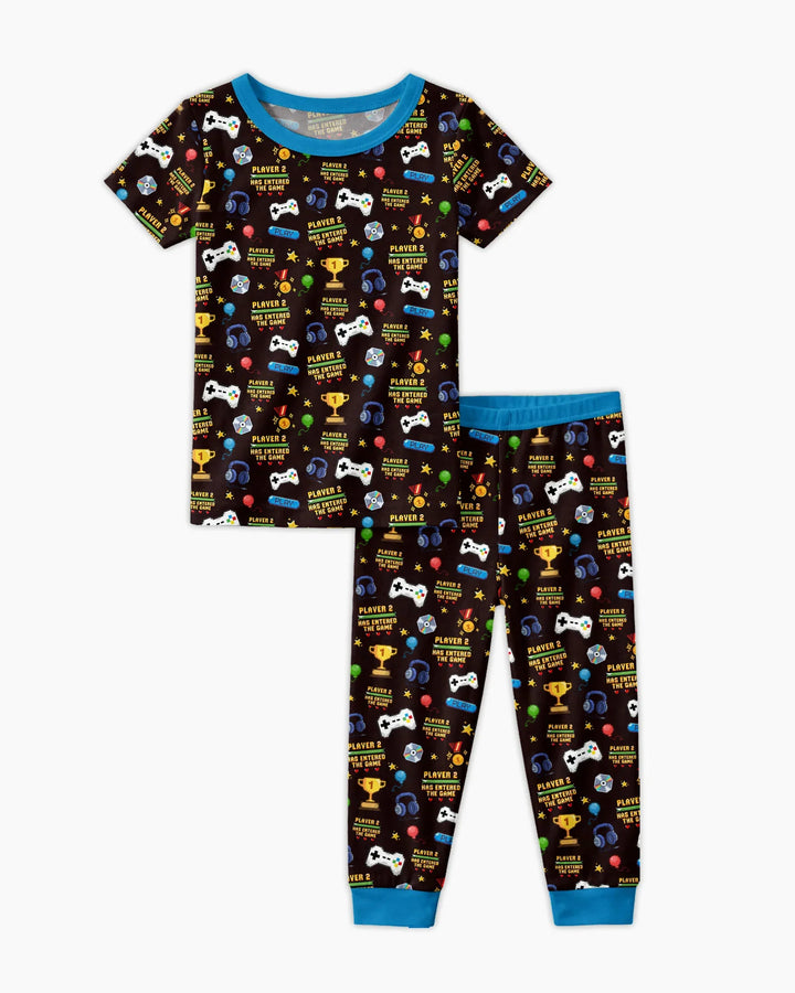 Leveled Up Daddy & Me Matching Bamboo Two Piece Short Sleeve Pajama Set