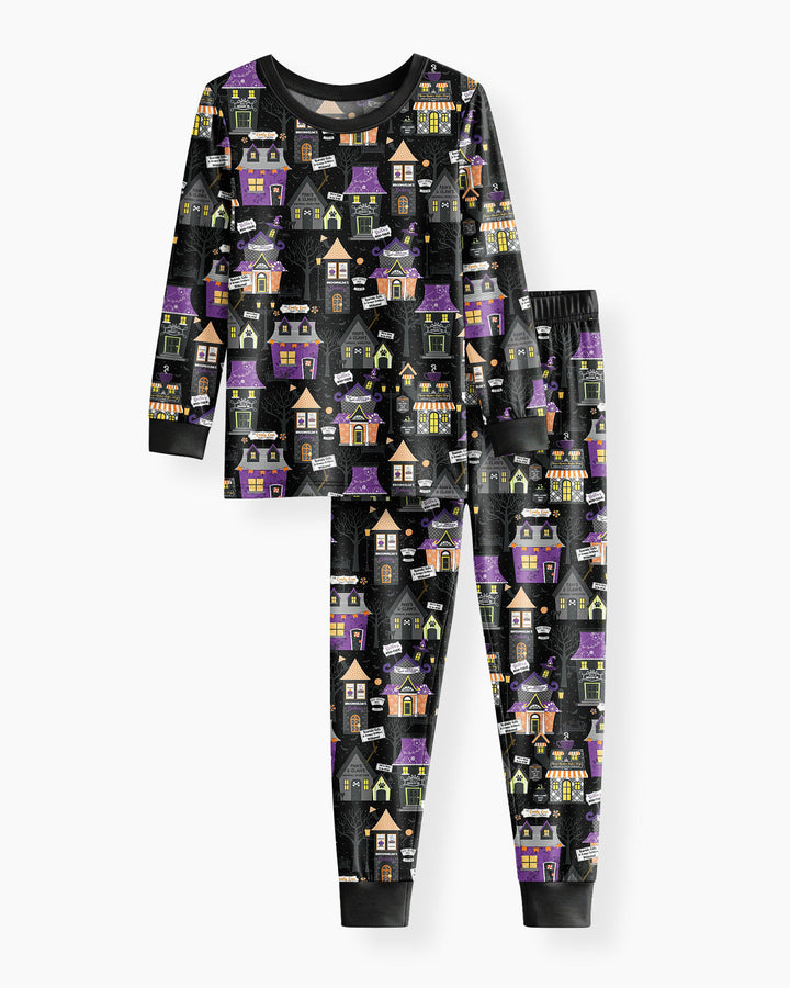 Halloween Hometown Bamboo Two Piece Long Sleeve Pajama Set