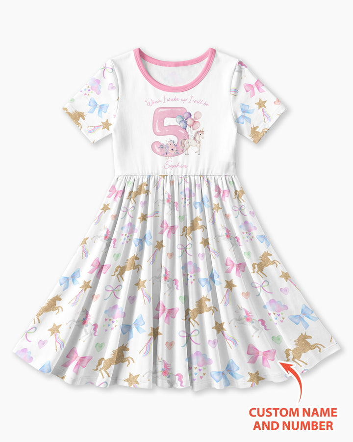 Custom Name When I Wake Up I Will Be Birthday Bamboo Twirl Dress
