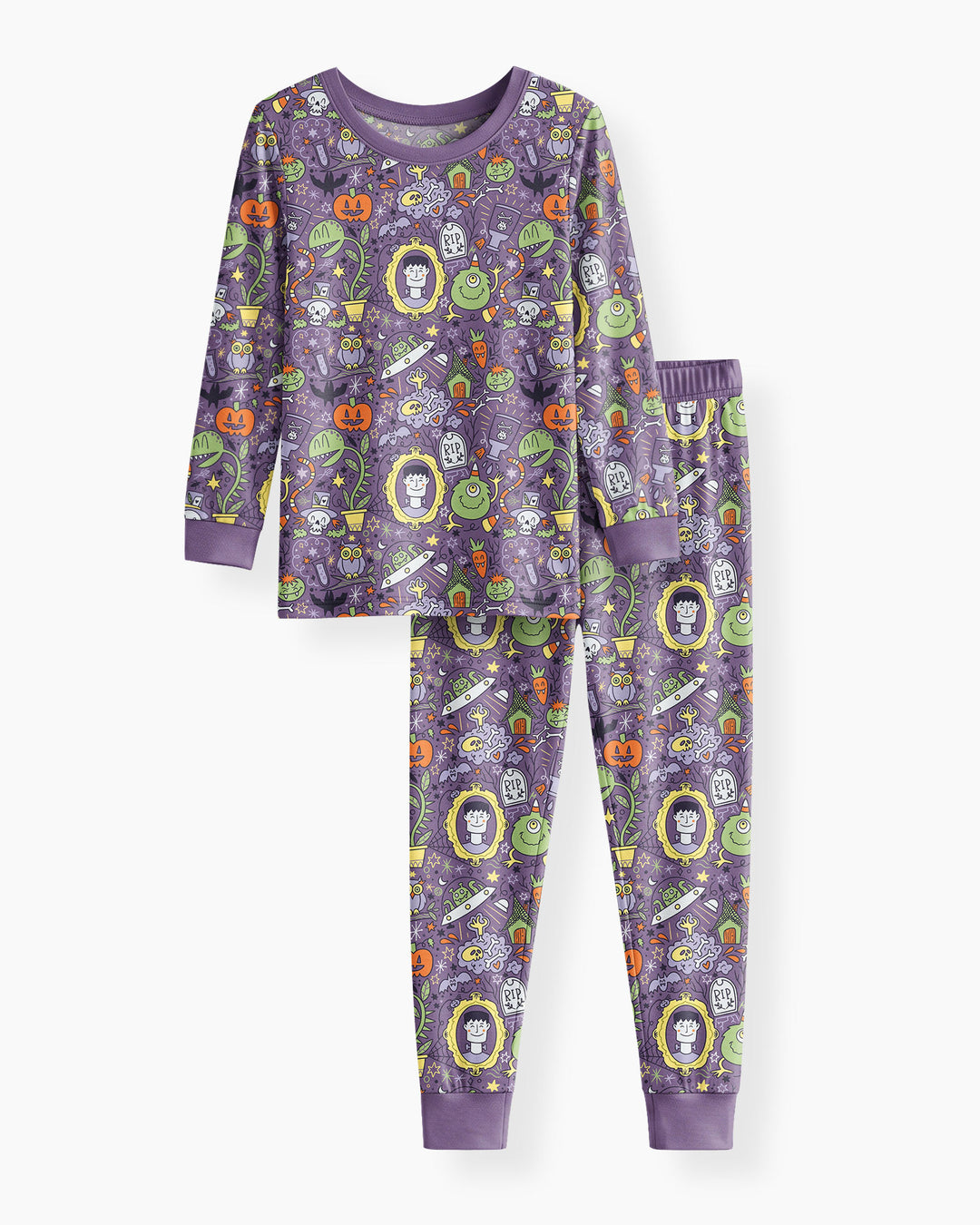 Halloween Monster Fun Bamboo Two Piece Long Sleeve Pajama Set