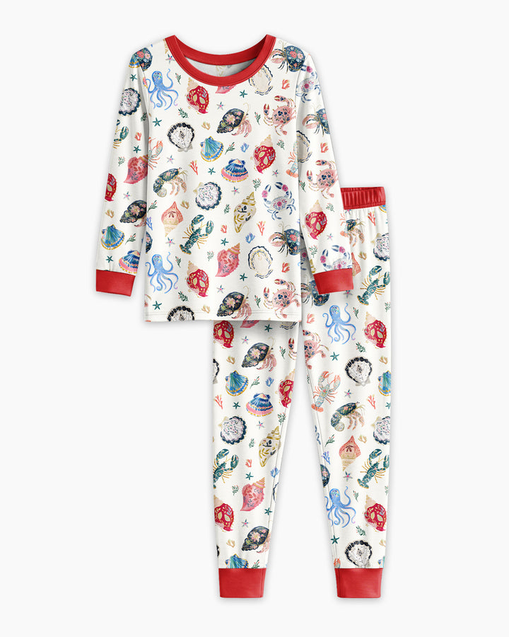 Preppy Coastal Bamboo Two Piece Long Sleeve Pajama Set