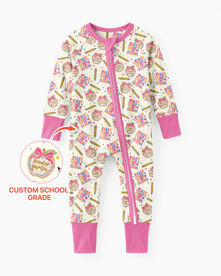 Custom School Grade First Day Cutie Bamboo Convertible Zippy
