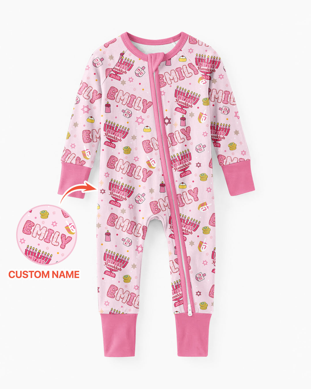 Custom name My First Hanukkah 2026 Bamboo Convertible Zippy