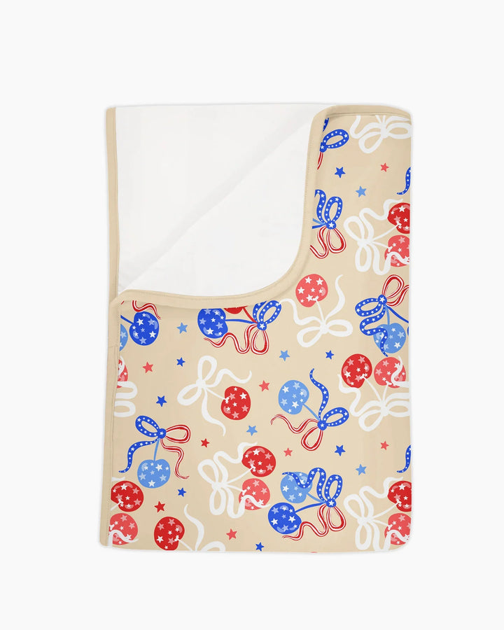 Cherry America 4th of July Bamboo Blanket