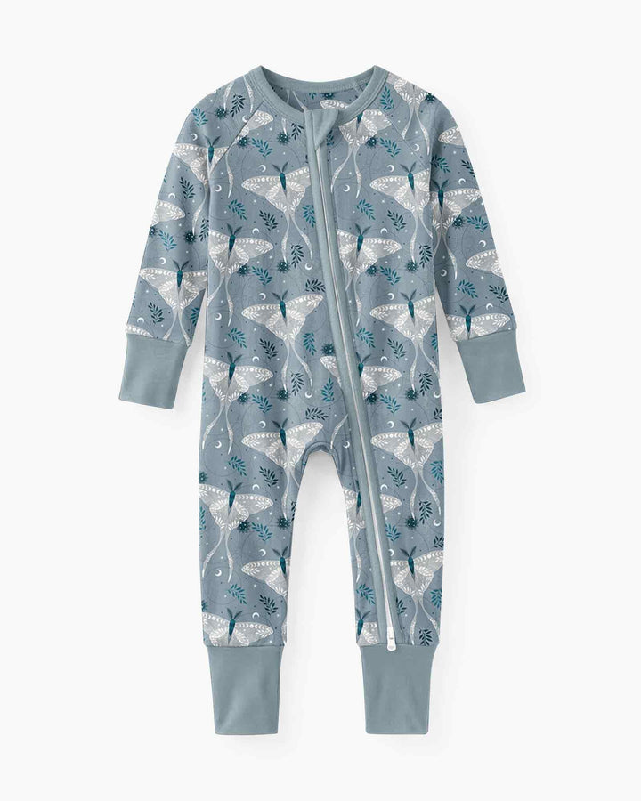 Silver Luna Moths Bamboo Convertible Zippy