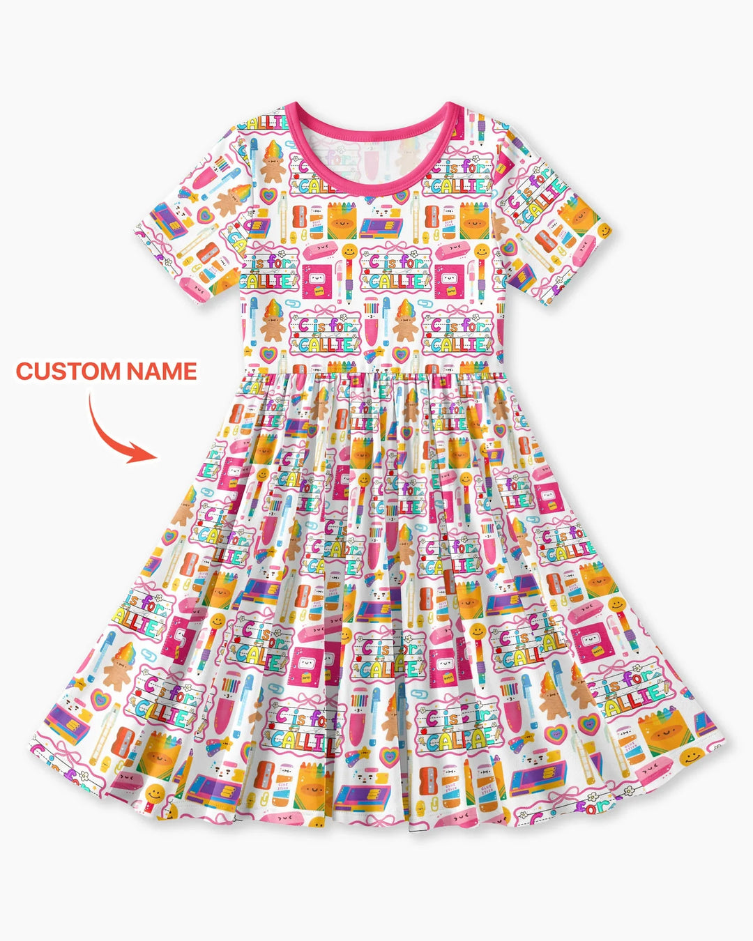 Custom Name Classroom Cuties Bamboo Twirl Dress