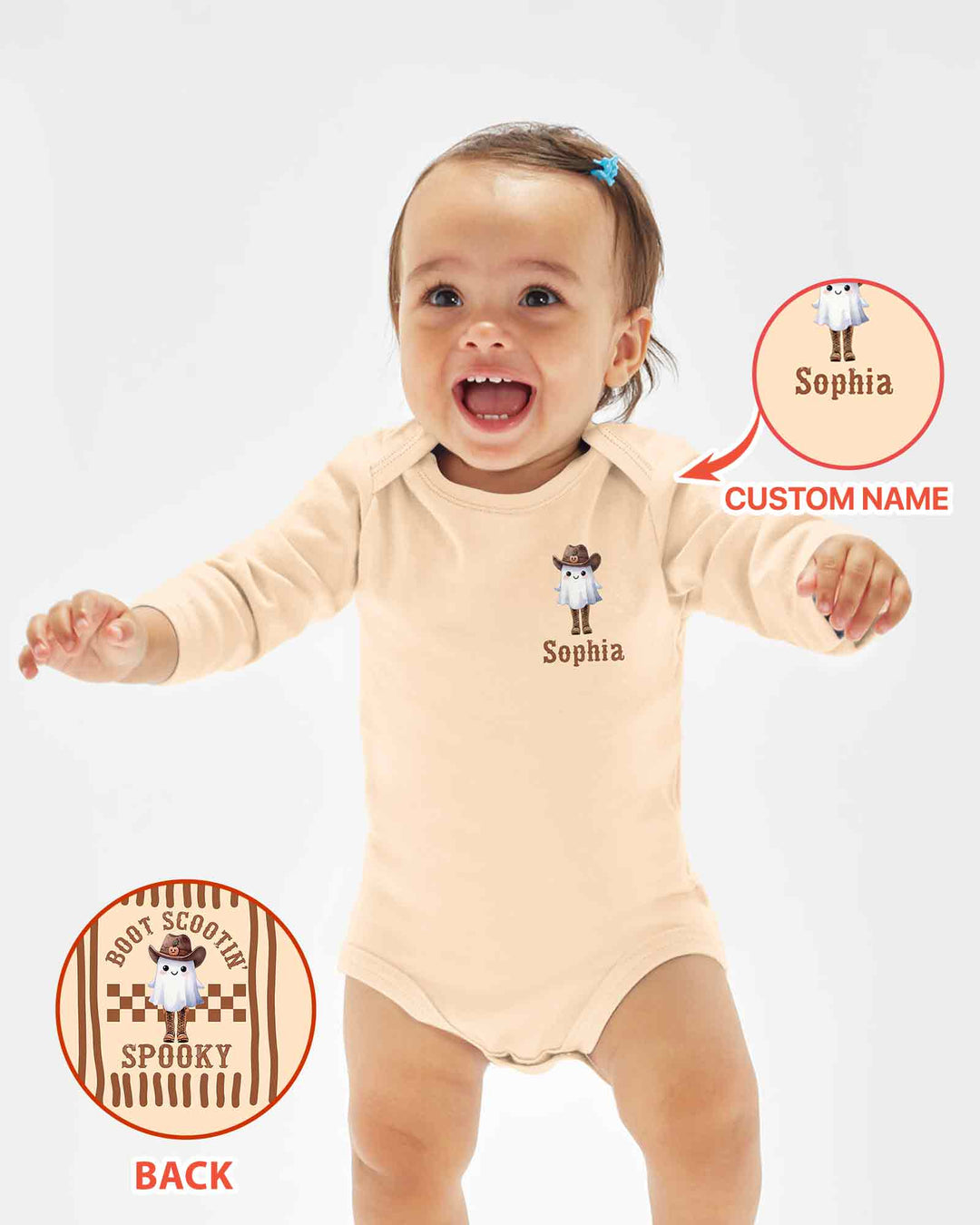 Personalized Scootin Boo Western Halloween Cowboy Bamboo Bodysuit
