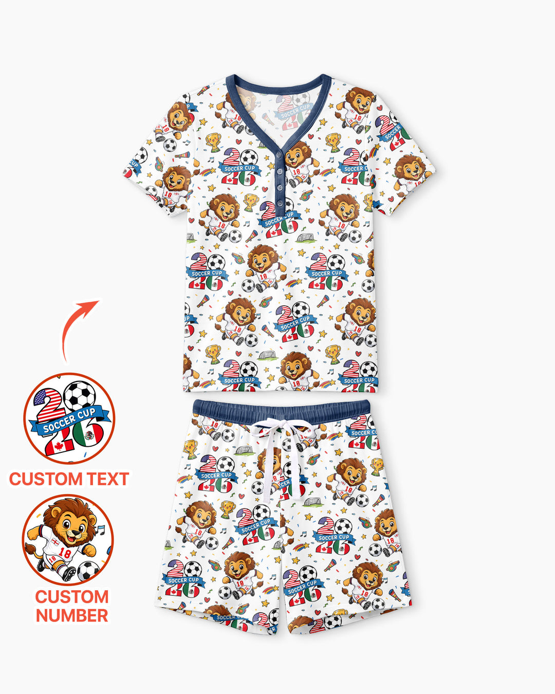 We Are The Champions Soccer Cup 2026 Bamboo Women Short Sleeve Short Pajama Set