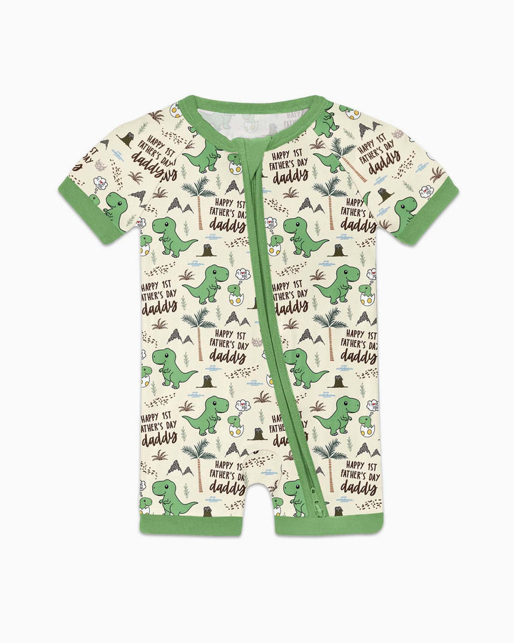 First Father's Day Daddysaurus Bamboo Shorty Zippy
