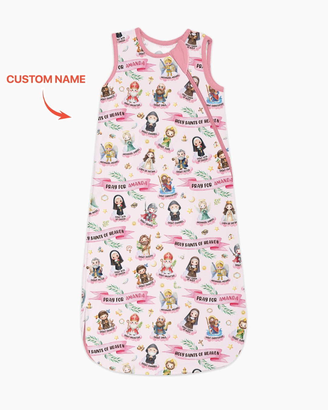Holy Saints of Heaven Custom Name Bamboo Sleep Bag