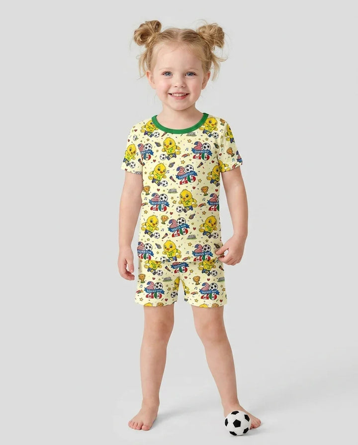 We Are The Champions Soccer Cup 2026 Bamboo Two Piece Short Sleeve Shorts Pajama Set