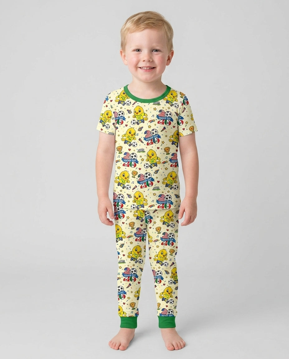 We Are The Champions Soccer Cup 2026 Bamboo Two Piece Short Sleeve Pajama Set