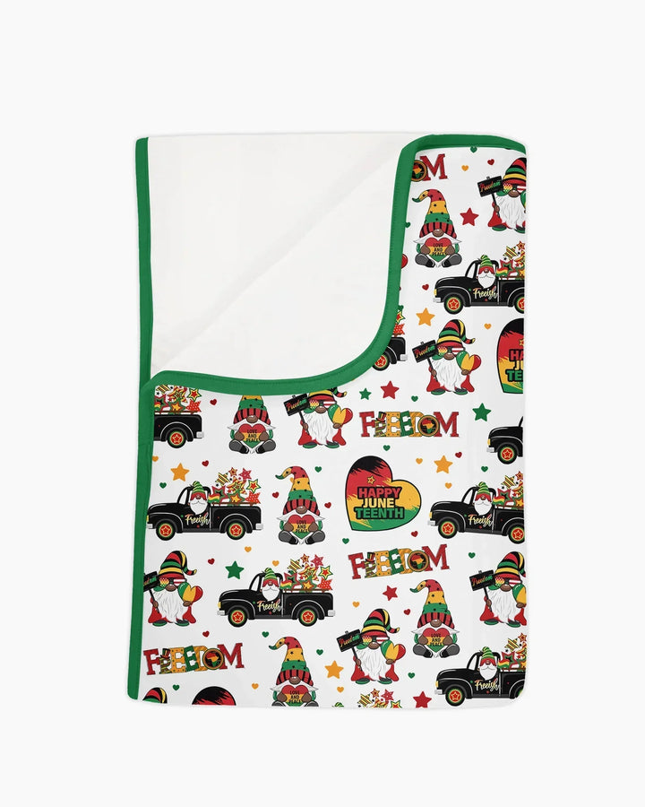 Gnome Happy Juneteenth Bamboo Blanket
