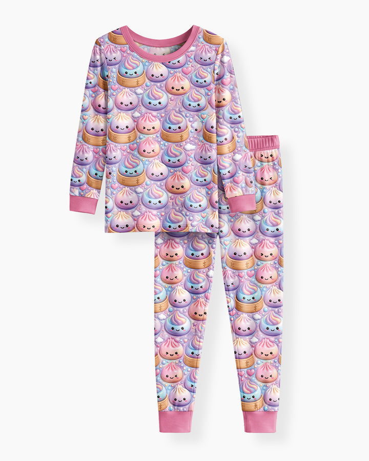 Dumpling Dreams Bamboo Two Piece Long Sleeve Pajama Set