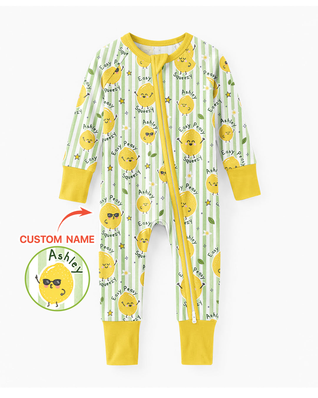 Easy Peasy Lemon Squeezy Custom Name Bamboo Convertible Zippy
