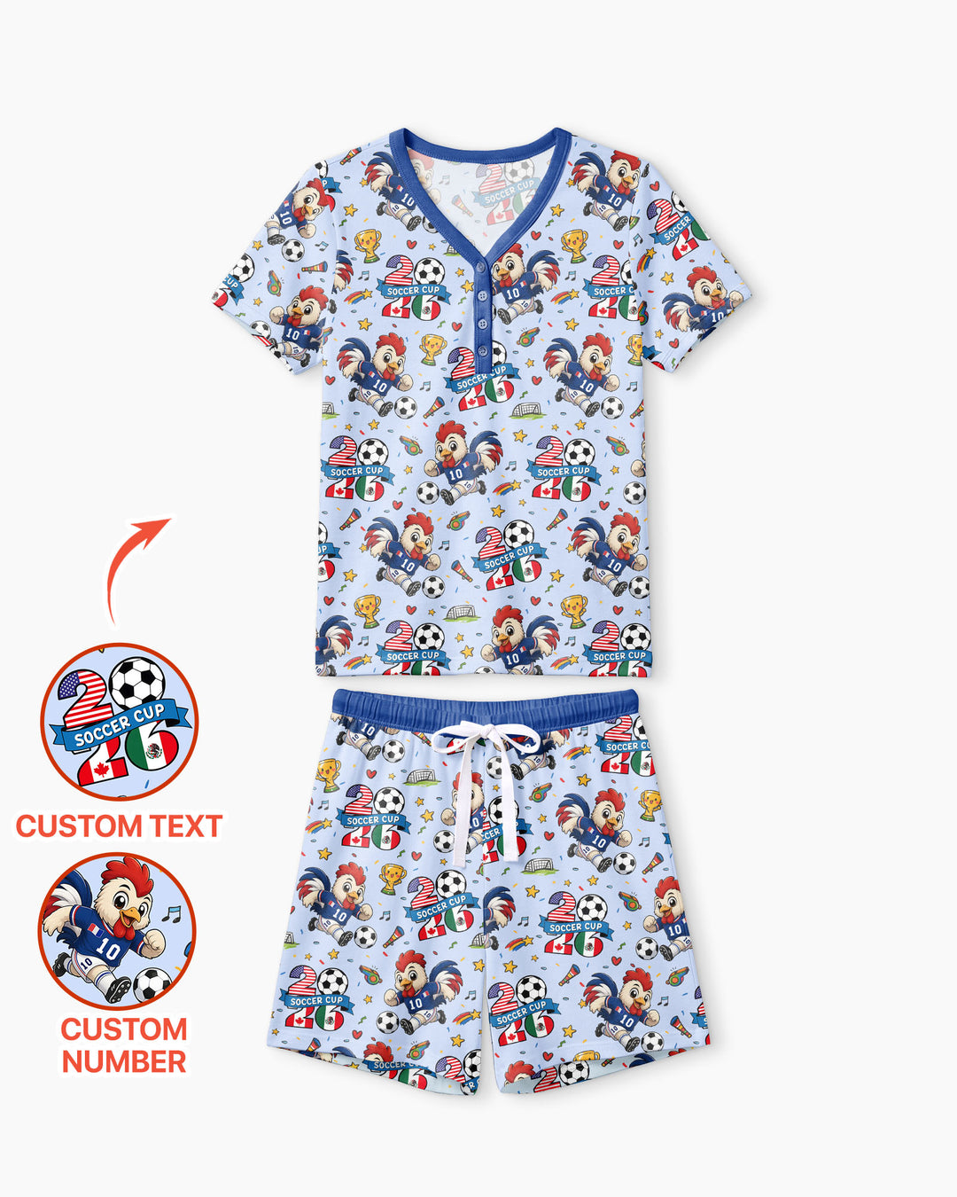 We Are The Champions Soccer Cup 2026 Bamboo Women Short Sleeve Short Pajama Set