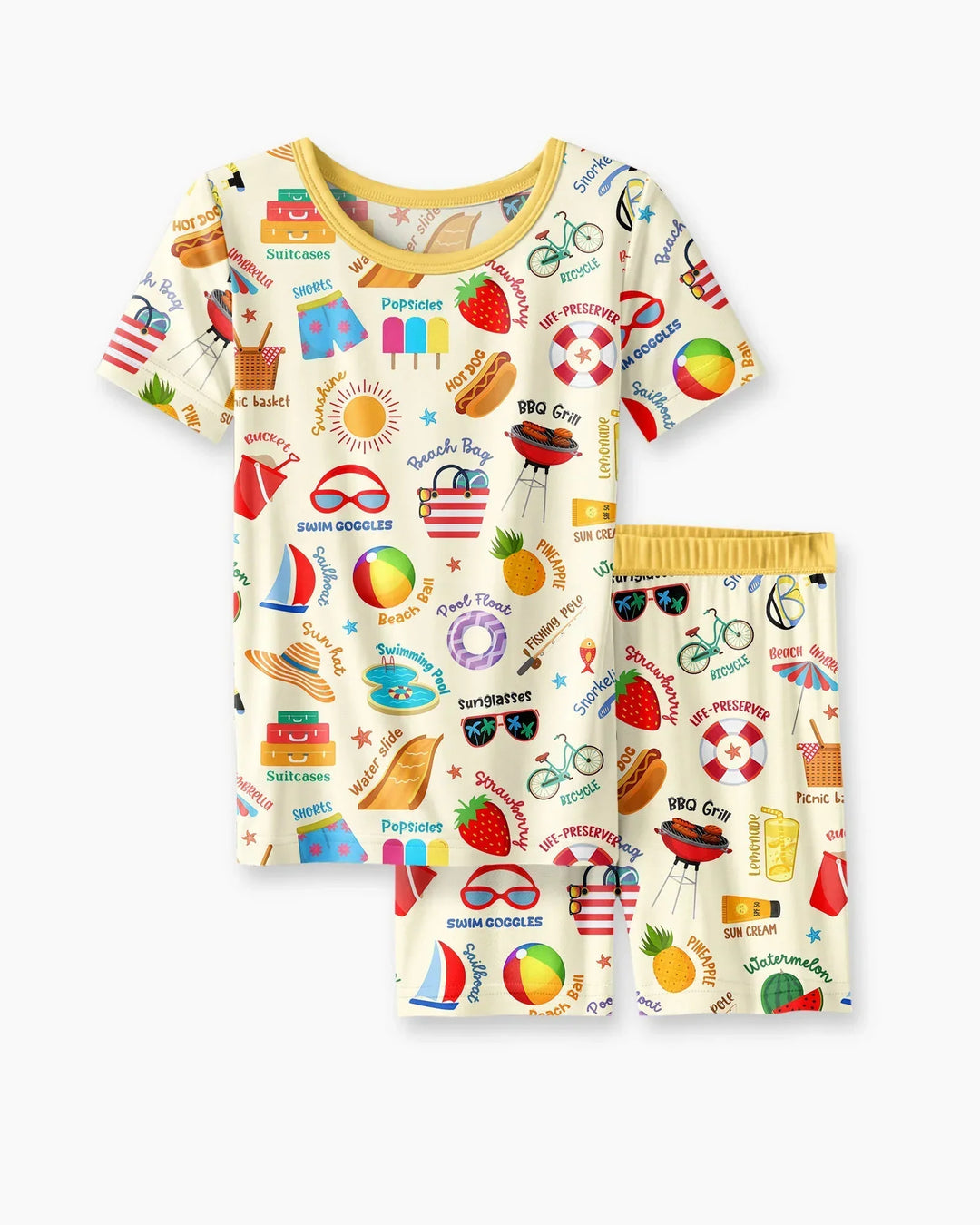 Love Summer Bamboo Two Piece Short Sleeve Shorts Pajama Set