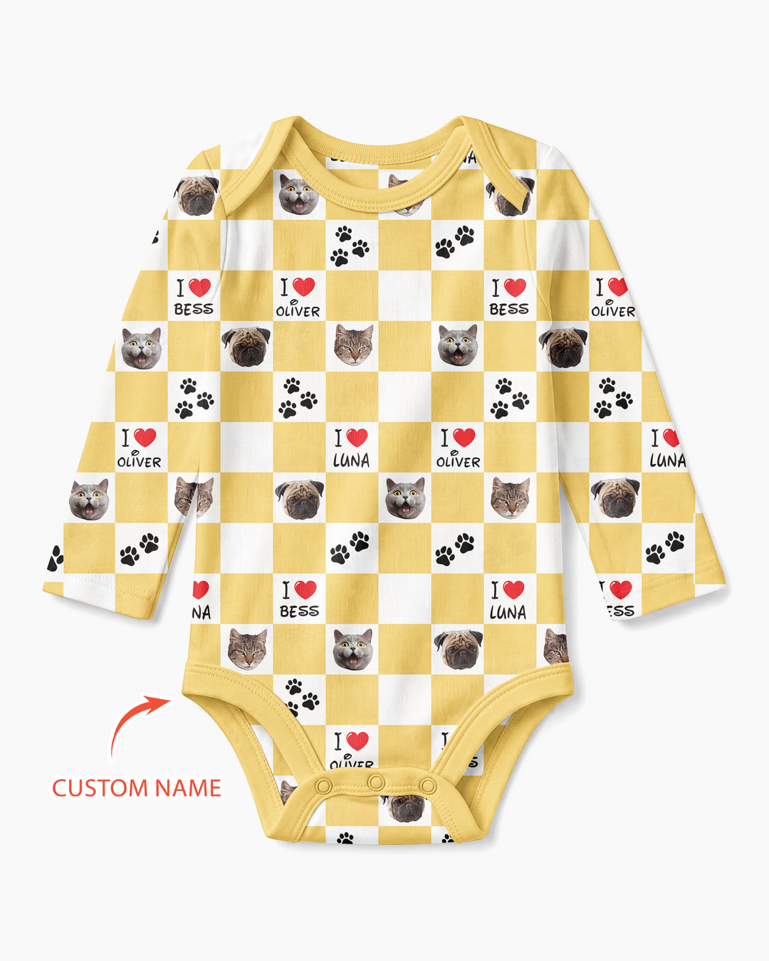 Custom Photo I Love My Best Friend Dog/Cat Bamboo Bodysuit