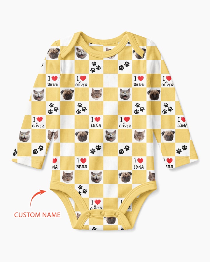 Custom Photo I Love My Best Friend Dog/Cat Bamboo Bodysuit