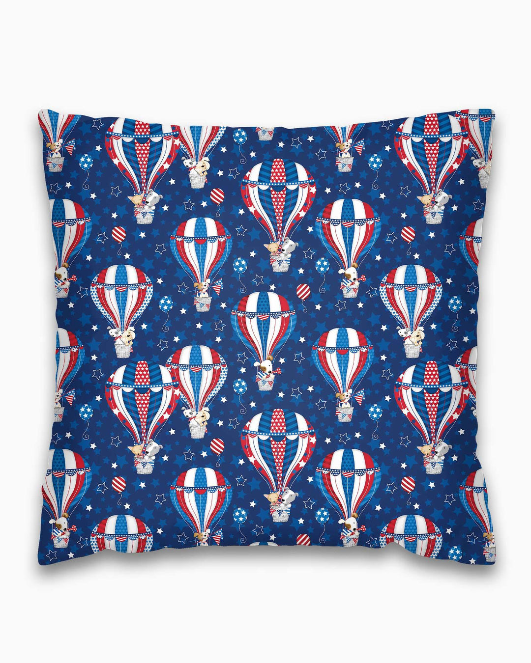 Patriotic Pups in Hot Air Balloons Family Matching Bamboo Pillow Case