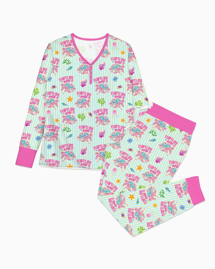 Turtley Over It Family Matching Bamboo Women Pajama Set