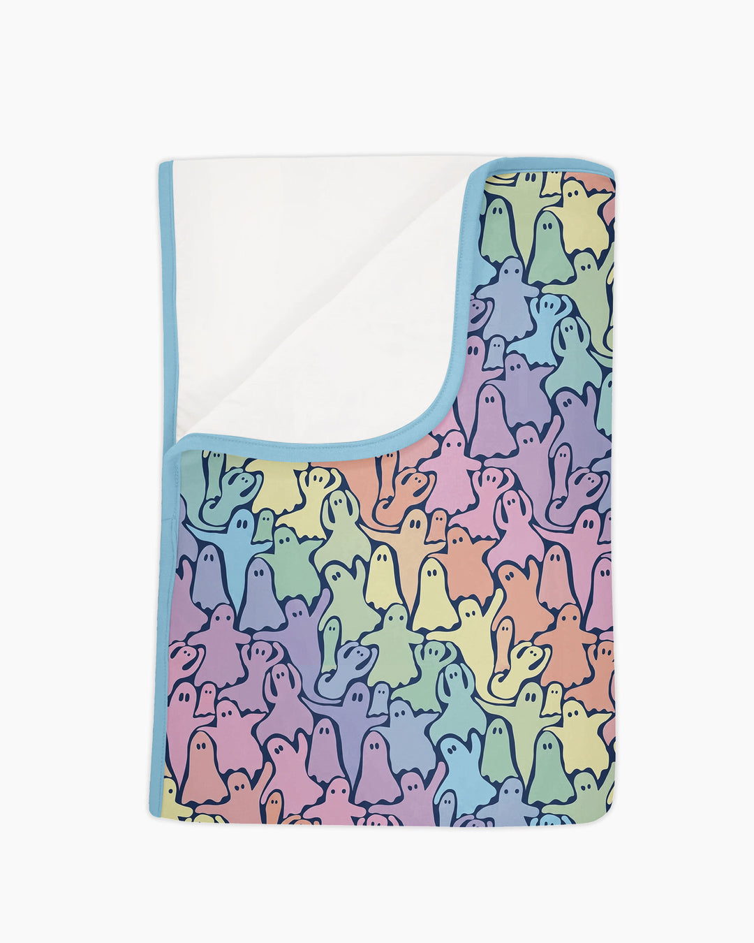 Pastel Rainbow Ghost Halloween Bamboo Blanket