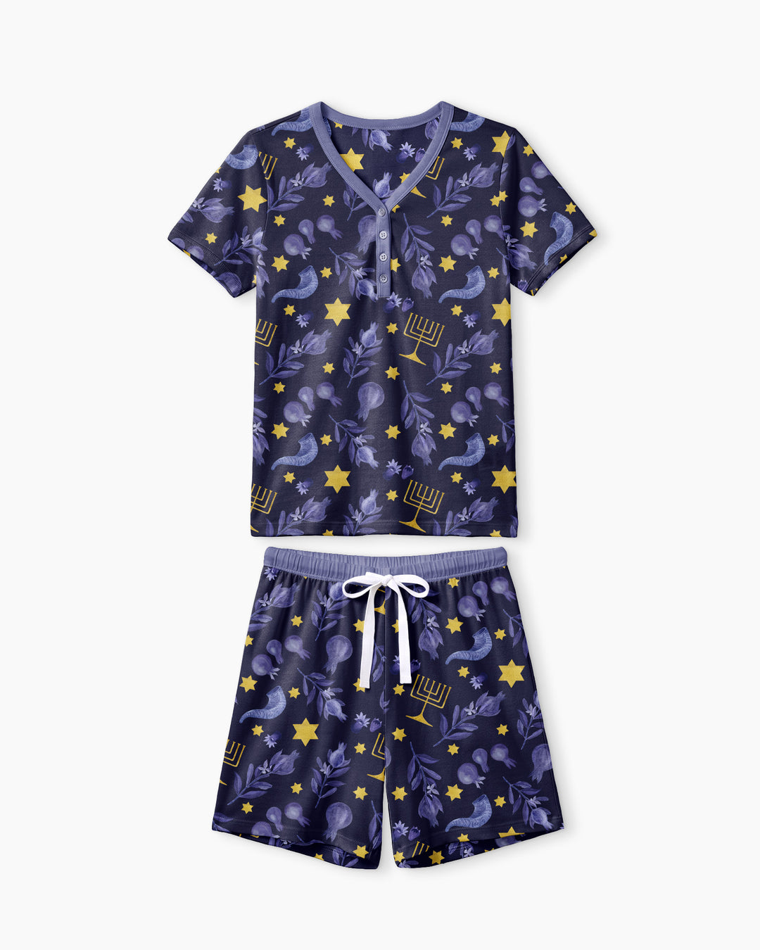 Rosh Hashanah Night Family Matching Bamboo Women Short Sleeve Short Pajama Set