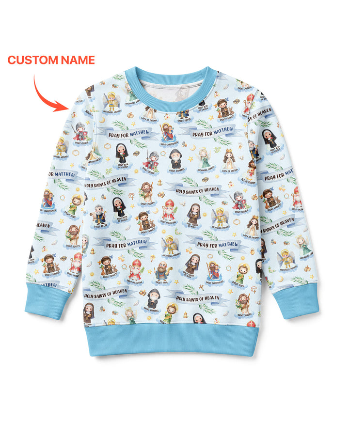 Holy Saints of Heaven Custom Name Bamboo Crewneck Sweatshirt