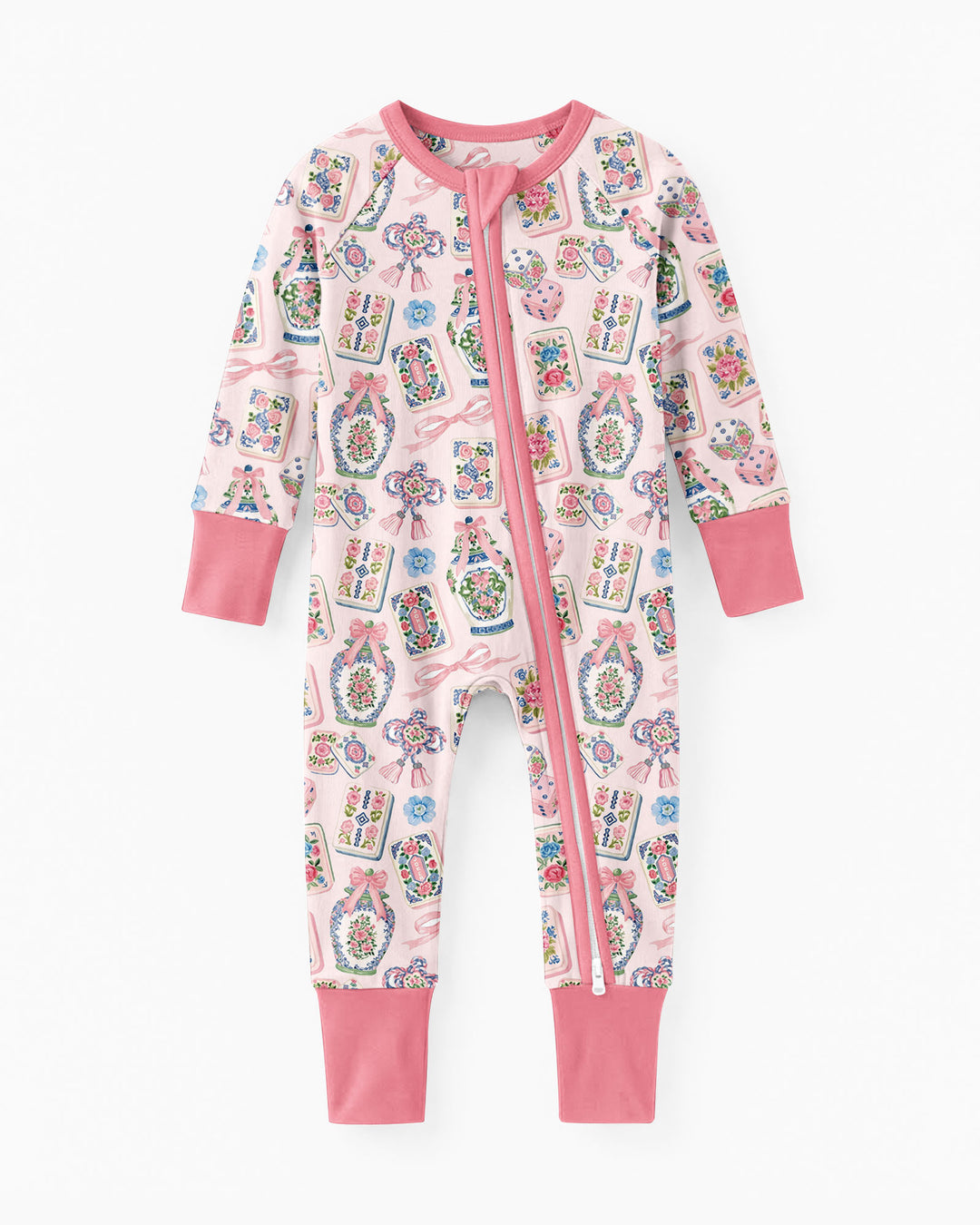 Chinoiserie Mahjong Mommy & Me Matching Bamboo Convertible Zippy
