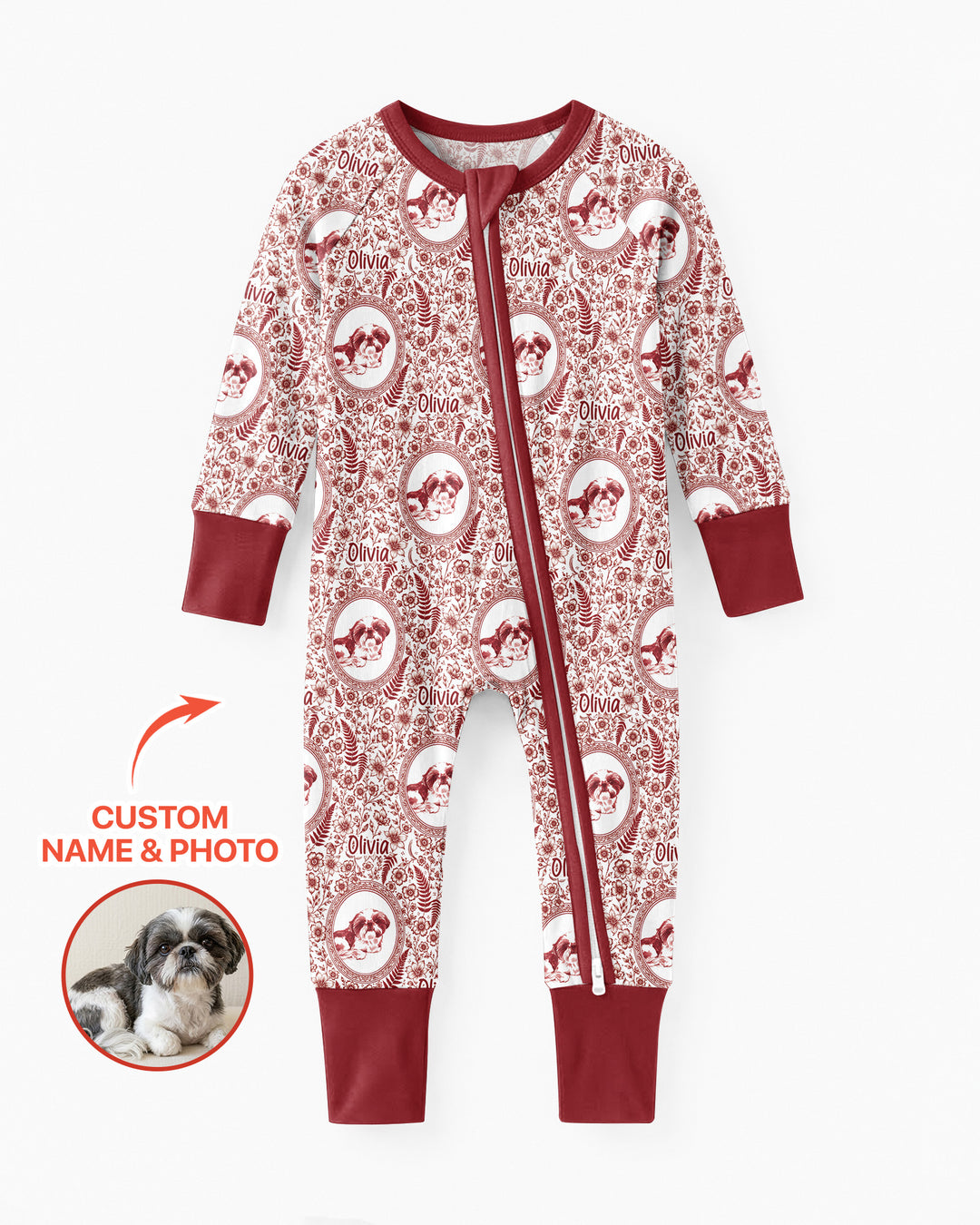 Custom Pet Photo Chinoiserie Garden Bamboo Convertible Zippy
