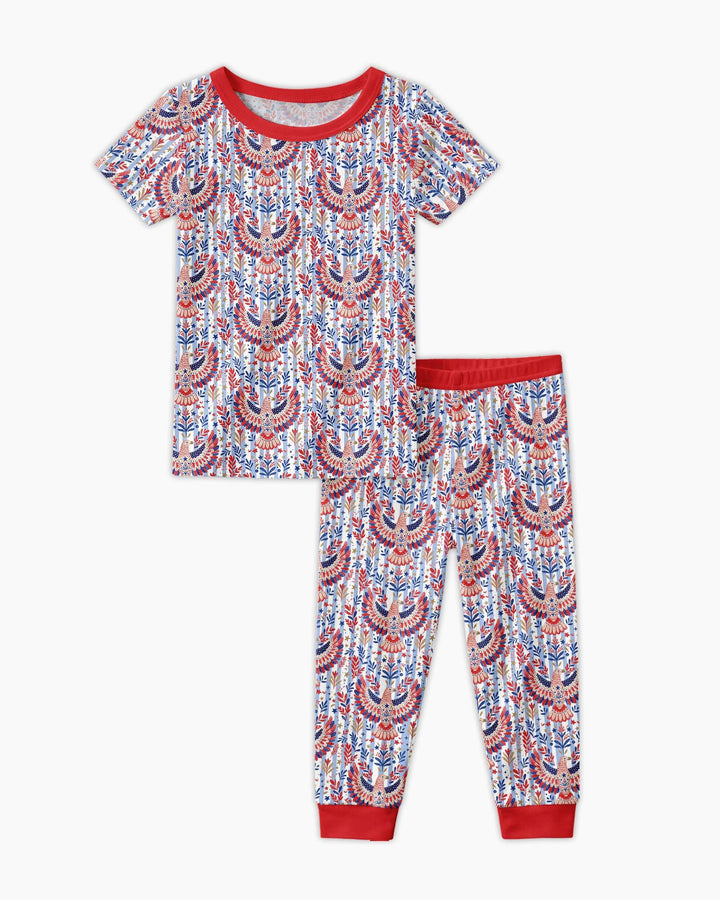 Patriotic Eagle Bamboo Two Piece Short Sleeve Pajama Set