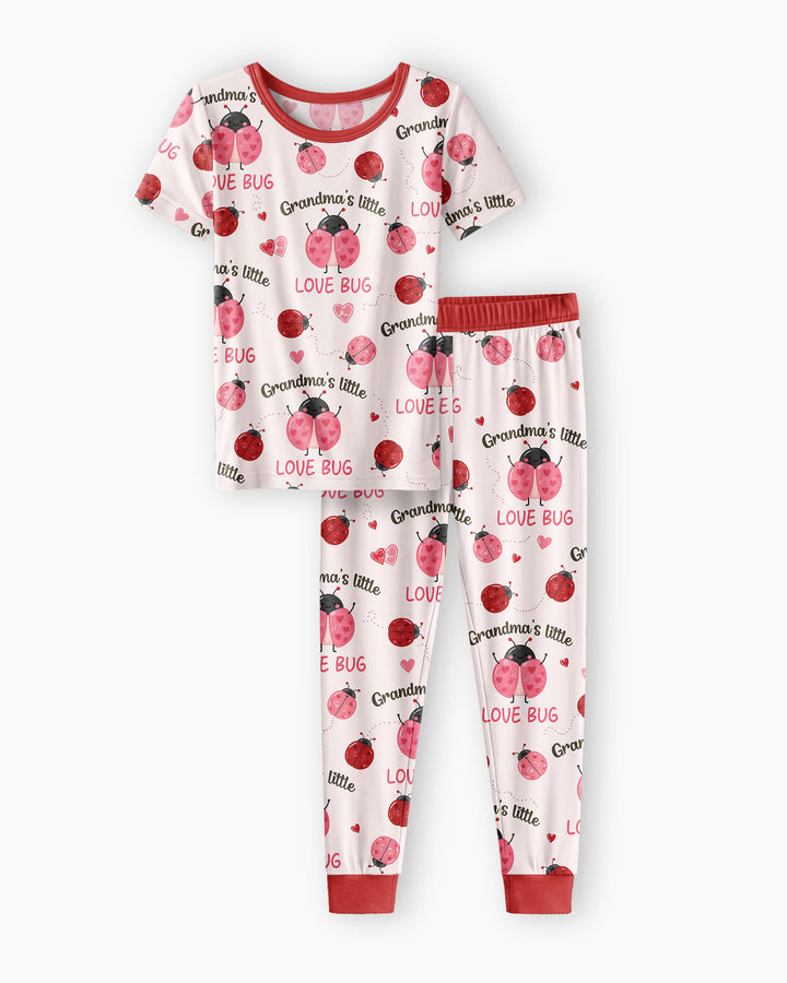 Grandma's Little Love Bug Bamboo Two Piece Short Sleeve Pajama Set