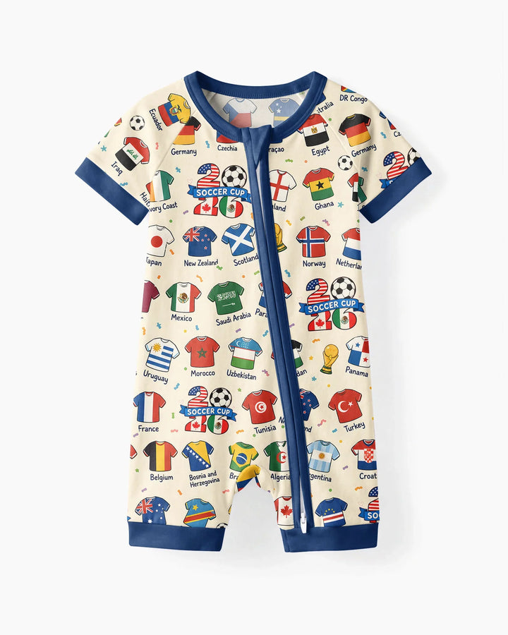2026 Soccer World Jersey Flag Bamboo Shorty Zippy