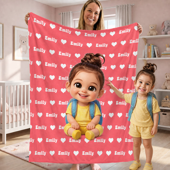 My Mini Portrait Bamboo Blanket