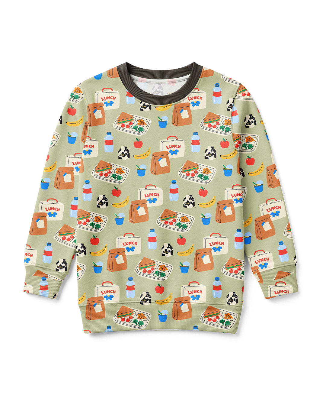 Happy School Lunch Bamboo Adult Crewneck Sweatshirt