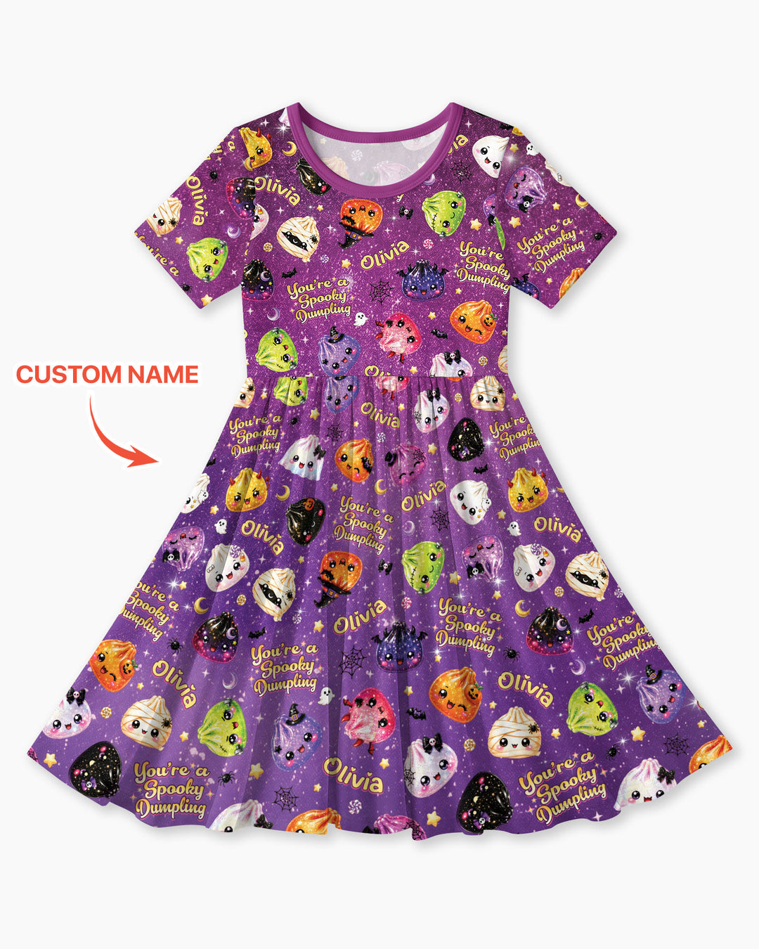 Custom Name You're A Spooky Dumpling Bamboo Twirl Dress