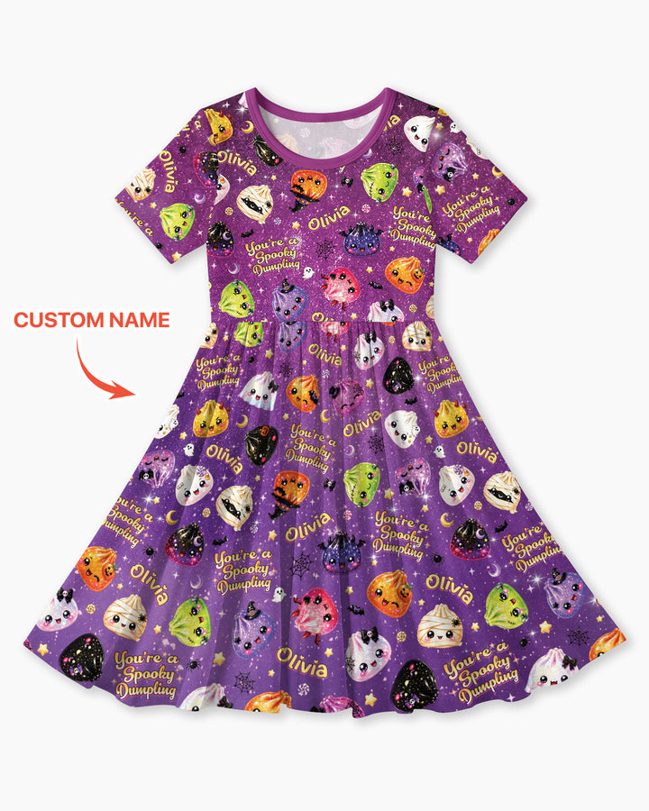 Custom Name You're A Spooky Dumpling Bamboo Twirl Dress