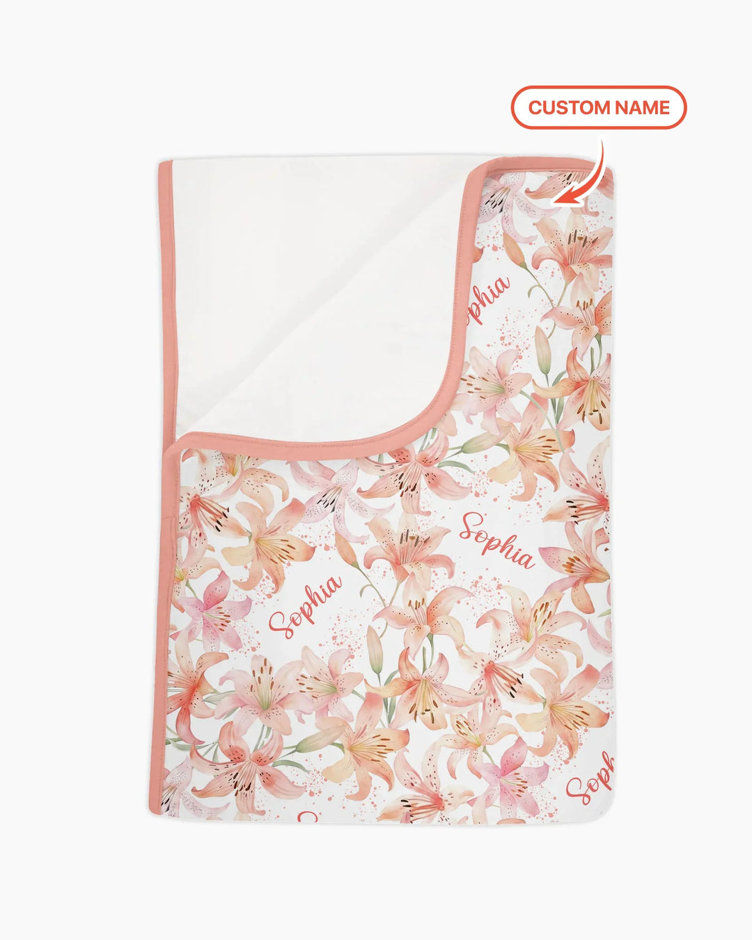 Custom Name Birth Month Flowers Bamboo Blanket