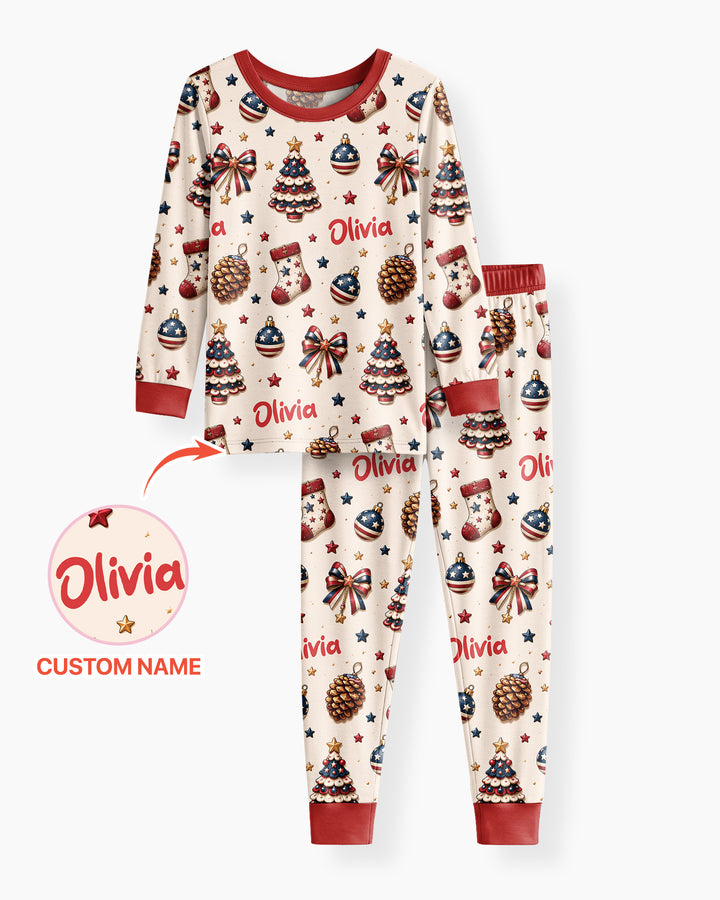 Proud Of American Baby Bamboo Two Piece Long Sleeve Pajama Set