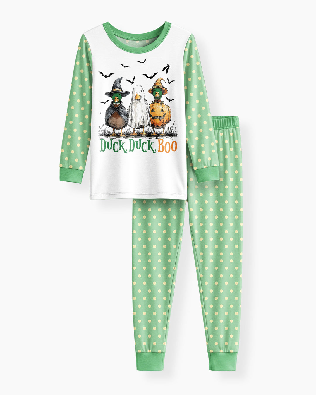 Duck Duck Boo Bamboo Two Piece Long Sleeve Pajama Set