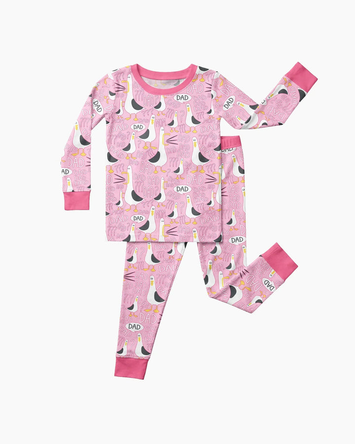 Funny Seagull DAD Bamboo Two Piece Long Sleeve Pajama Set