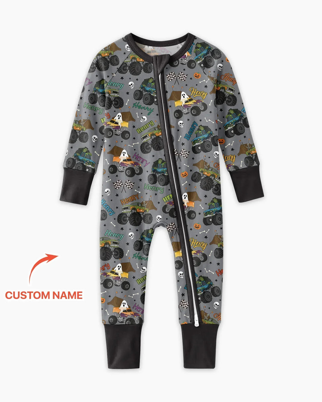 Custom Name Halloween Creepy Crusher Family Matching Bamboo Convertible Zippy