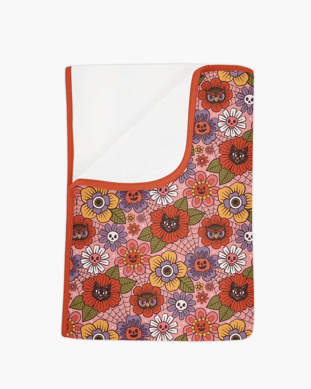 70s Halloween Floral Bamboo Blanket