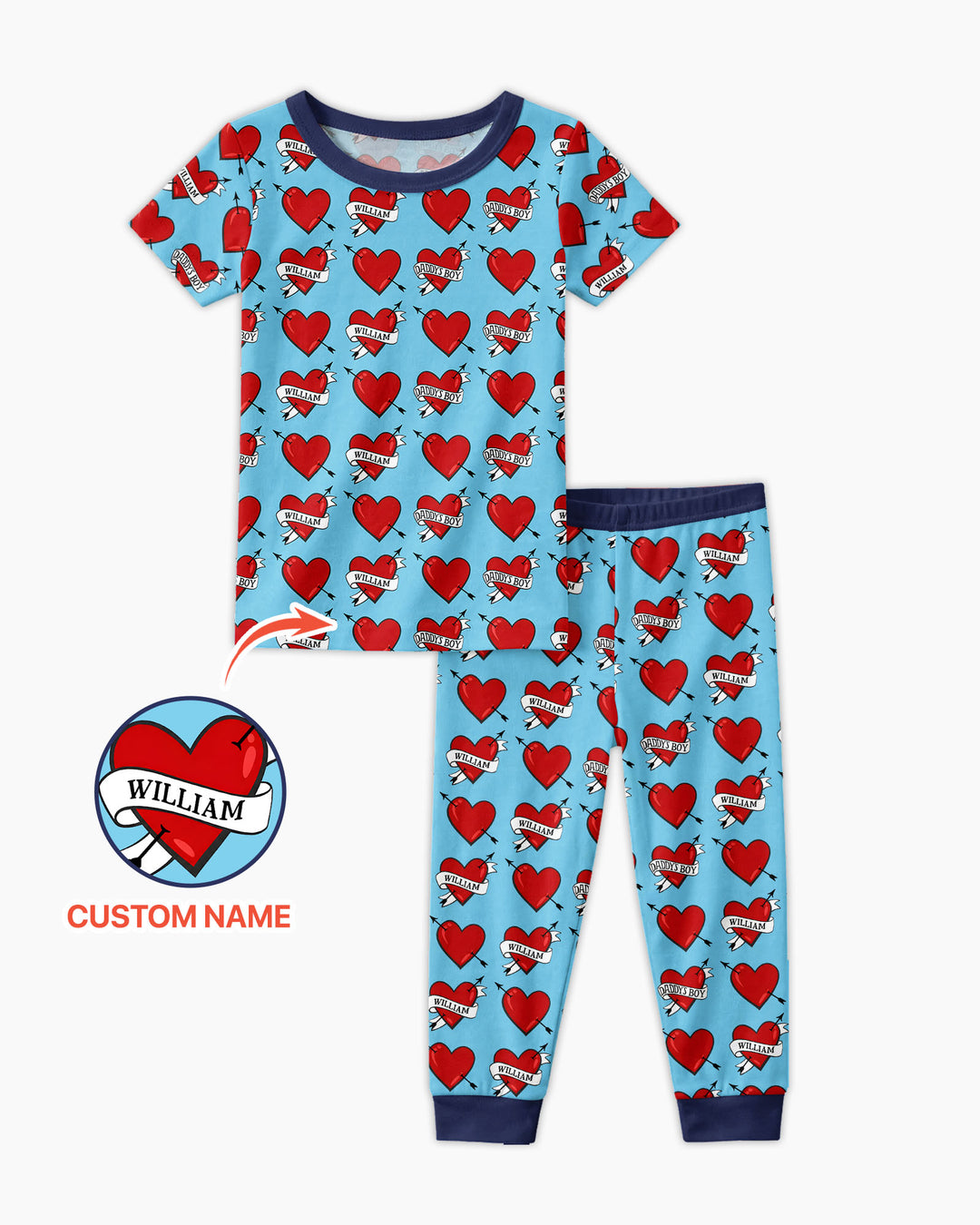 Dad's Kids Bamboo Two Piece Short Sleeve Pajama Set