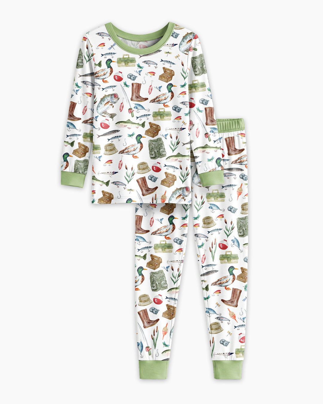 Daddy's Fishing Buddy Daddy& Me Matching Bamboo Two Piece Long Sleeve Pajama Set
