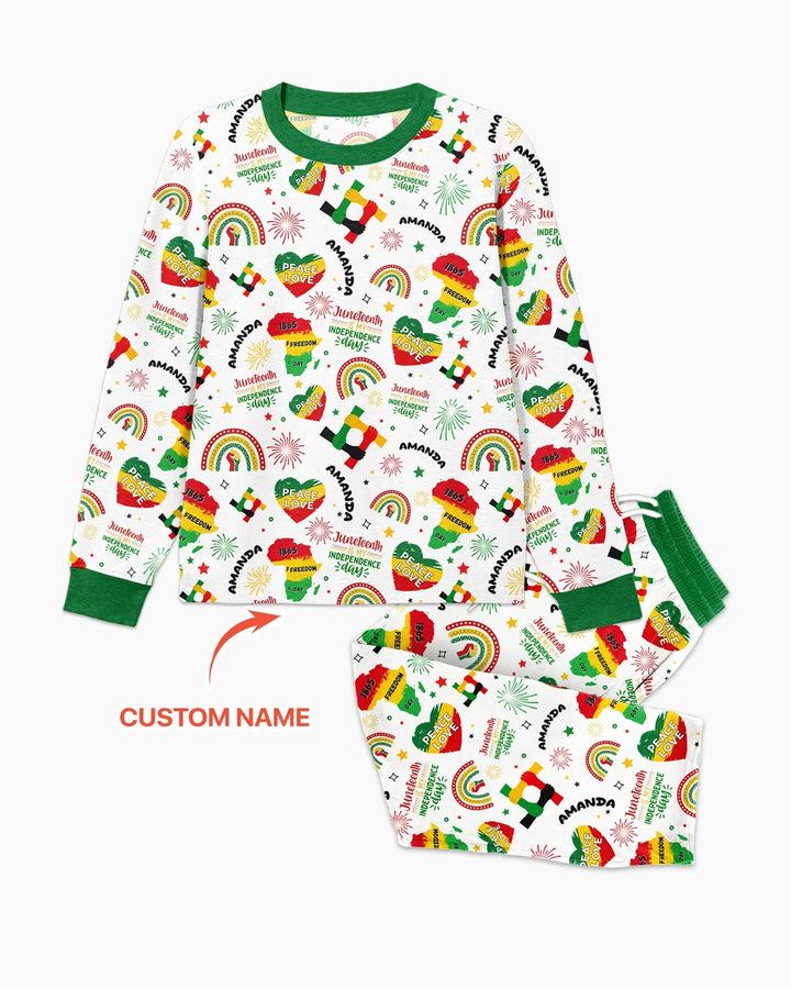 Custom Name Juneteenth Is My Independence Day Bamboo Men's Pajama Set